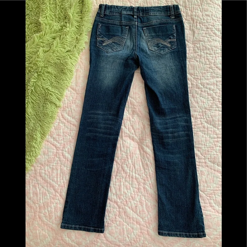 JK Indigo Girls Size 12 Skinny Jeans Dark Wash Adjustable Waist